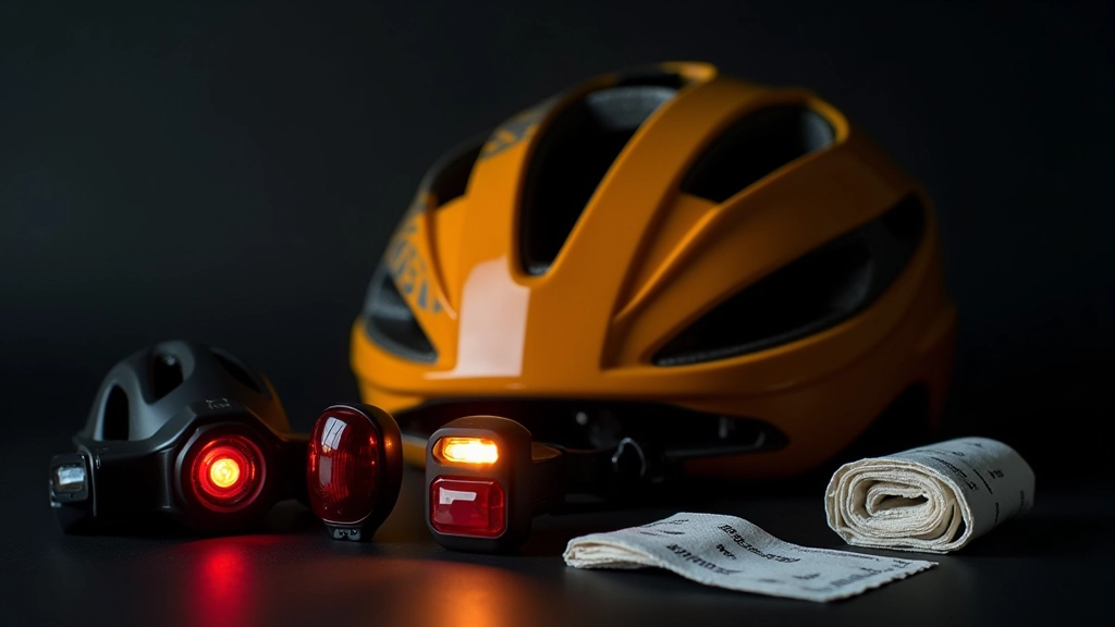 Bezpečnostní vybavení cyklisty: přilba, reflexní vesta, světla a malá lékárnička