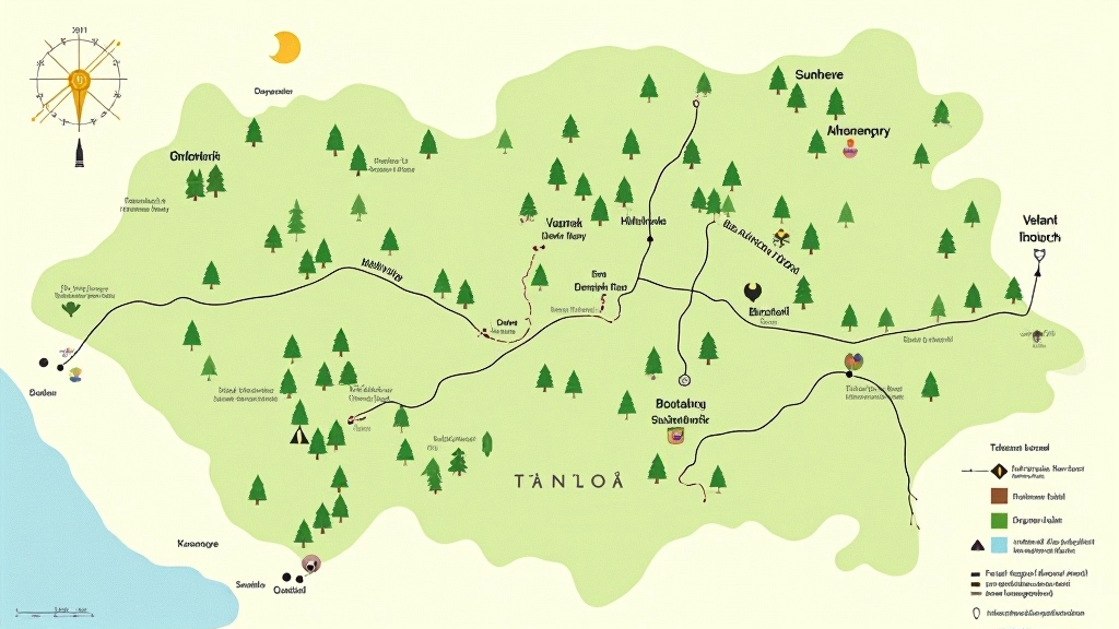Mapa Bouzovské obory s označením míst výskytu jelení zvěře