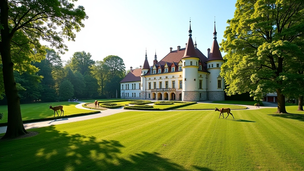 Historická Bouzovská obora s tradicionalní architekturou a přírodou